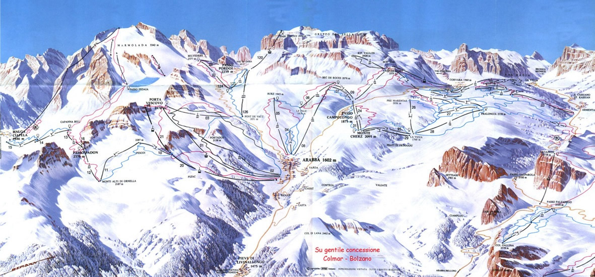 skigebietskarte marmolada